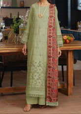 Grace Z-(S905) - Stitched Embroidered 3PC CHIKANKARI Lawn Dress With Printed Munar Dupatta.
